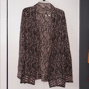 Moth Anthropologie The Eyes Have It open knit cardigan w/ pockets XL
